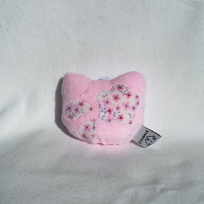 Pink Flower Cat Plush Charm