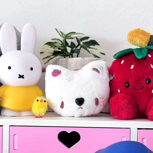 Strawberry Cat Plush Charm