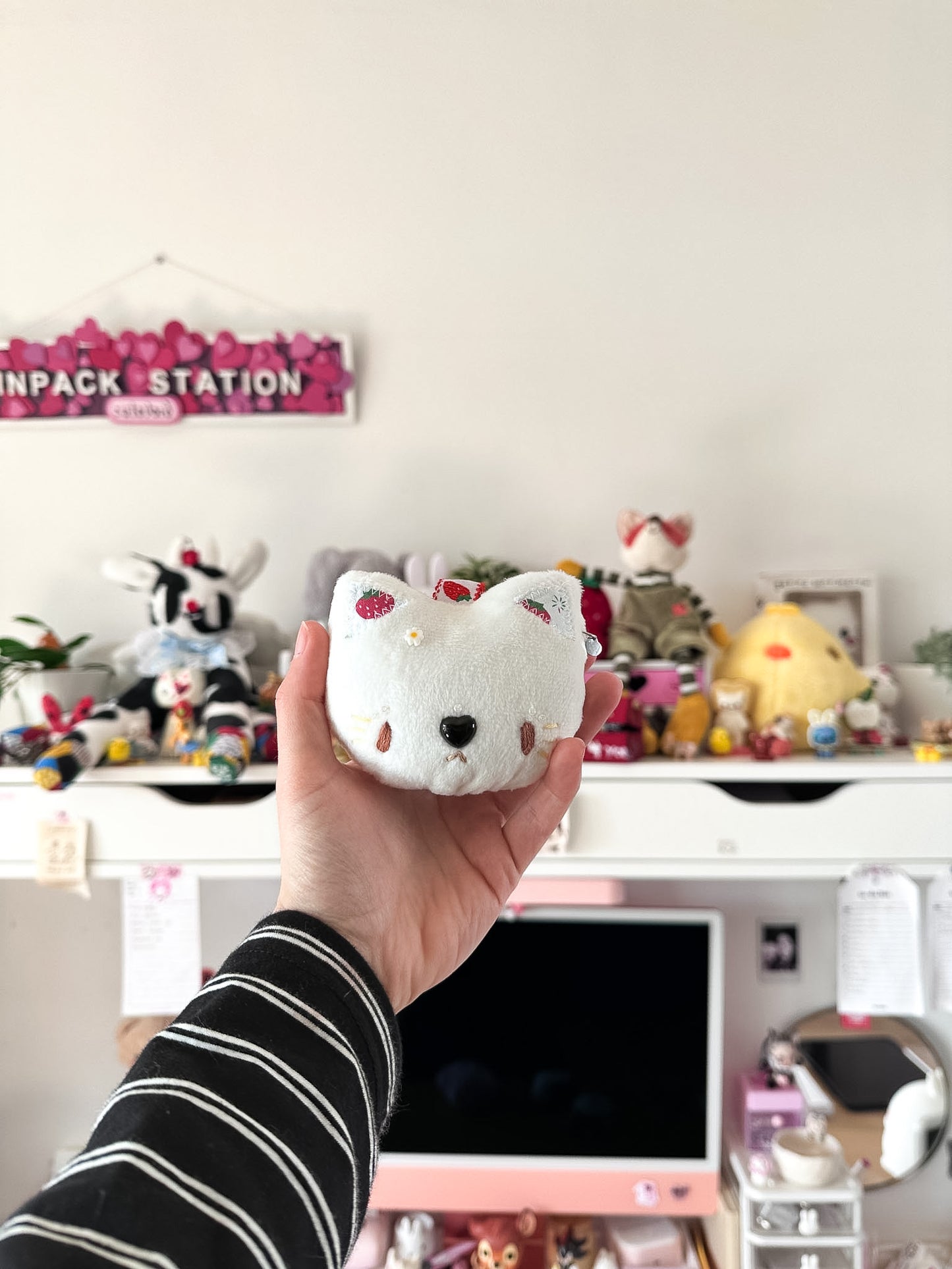 Strawberry Cat Plush Charm