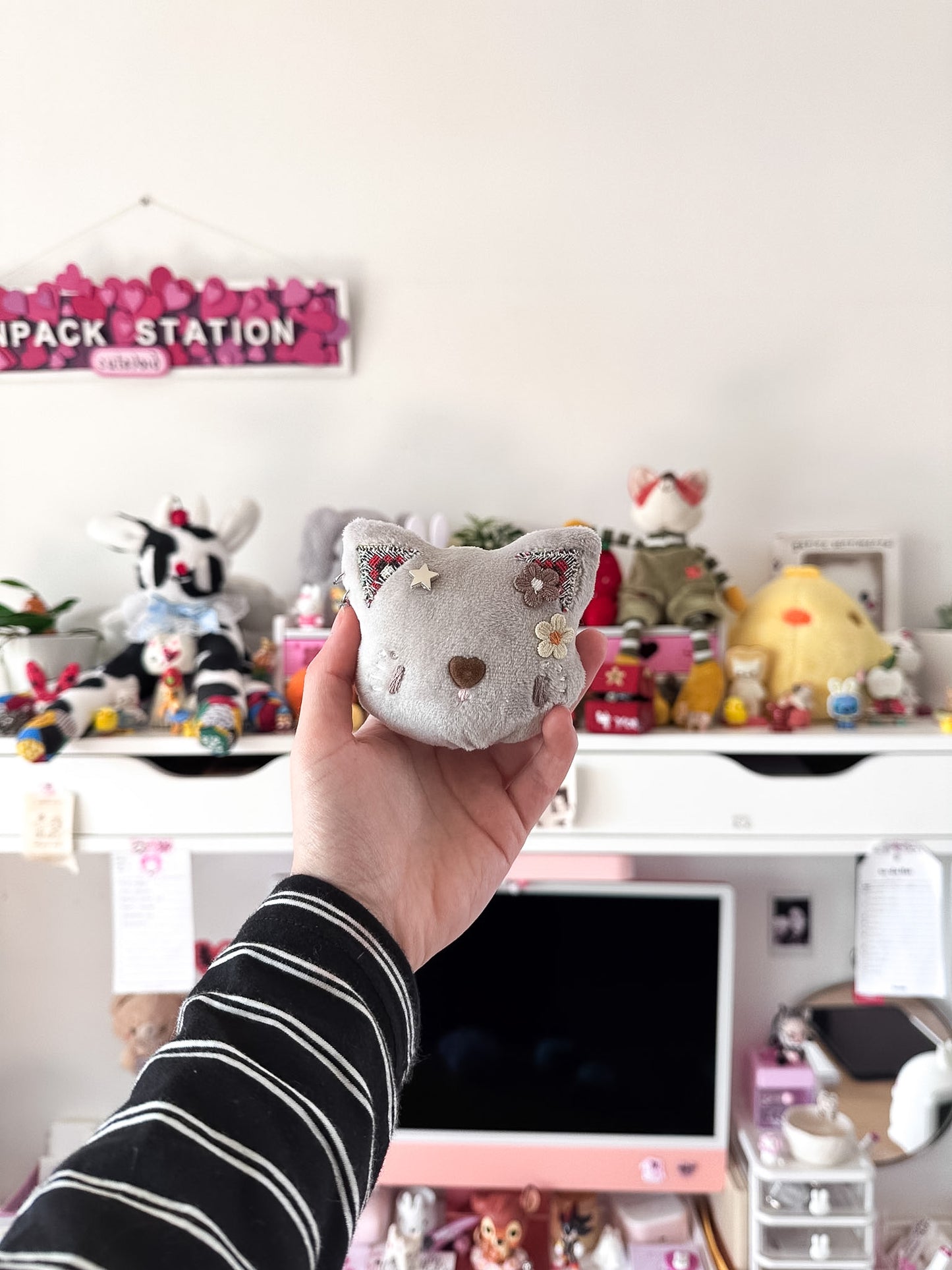 Flower Cat Plush Charm