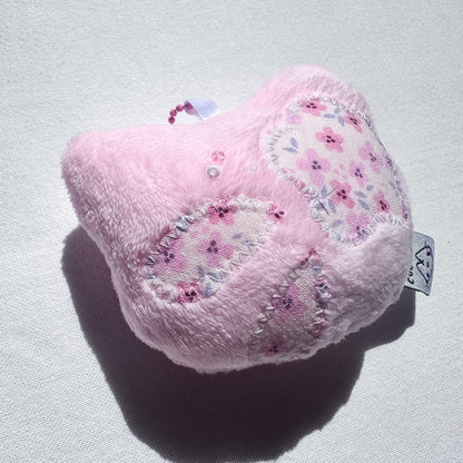 Pink Flower Cat Plush Charm
