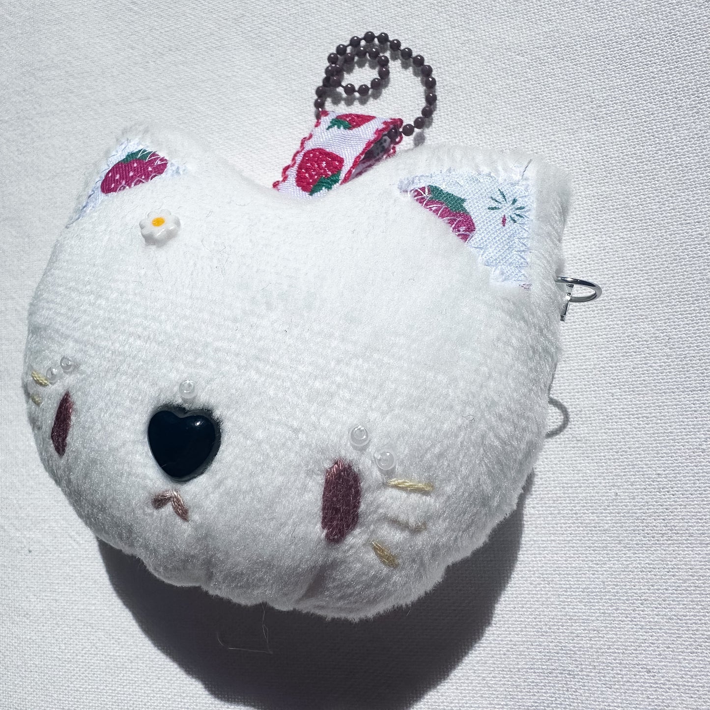 Strawberry Cat Plush Charm