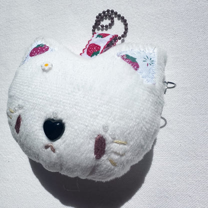 Strawberry Cat Plush Charm