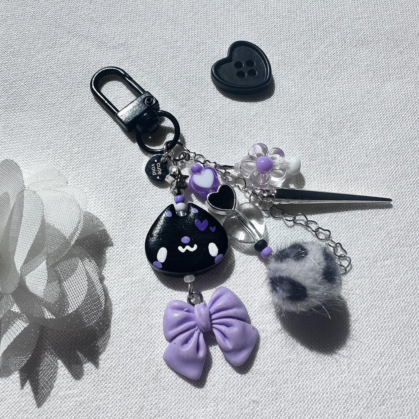 Cat Clay Keychain