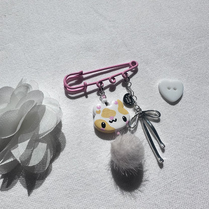 Yellow Cow Clay Safety Pin