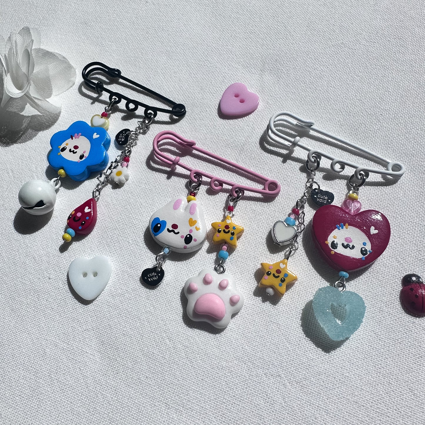 Clown Clay Safety Pins
