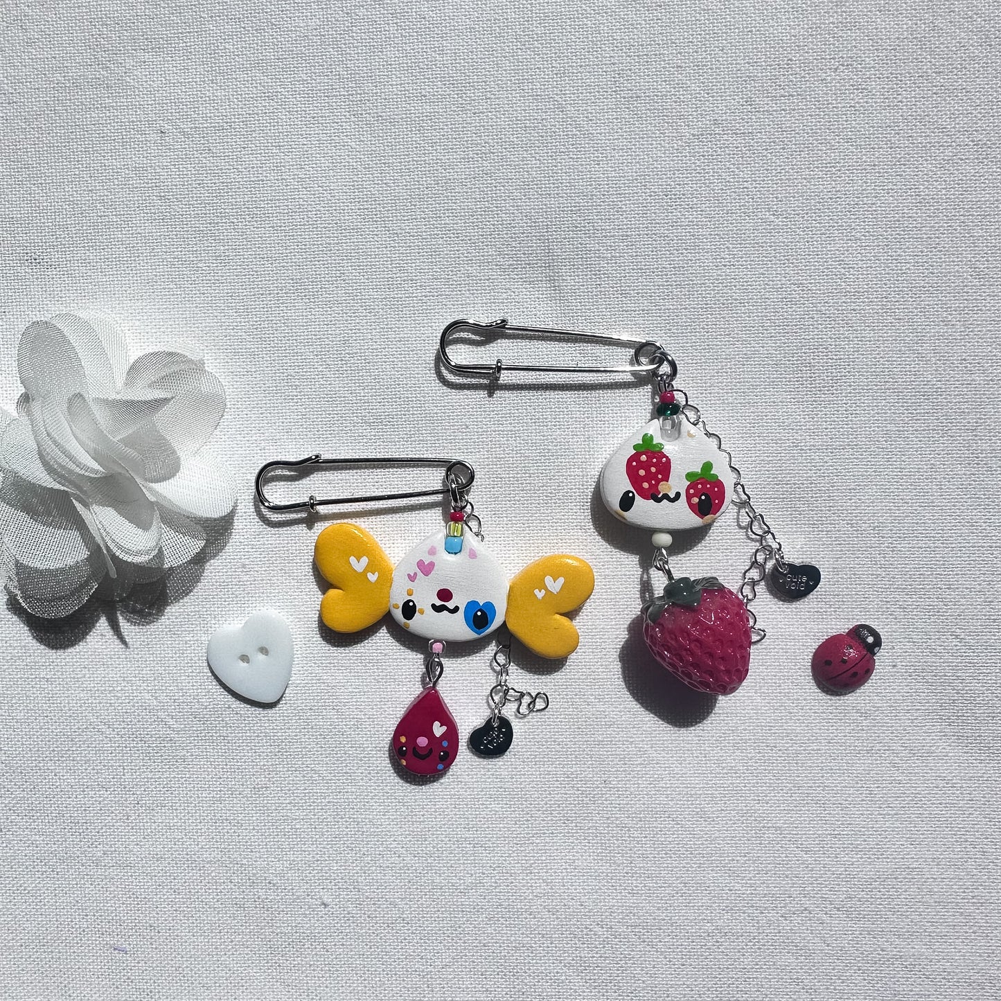 Tiny Clay Safety Pins
