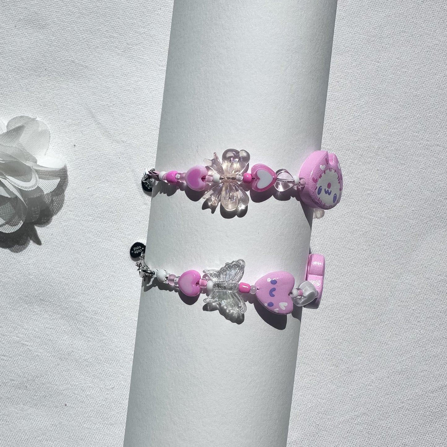 Pink Hat Clay Bracelets