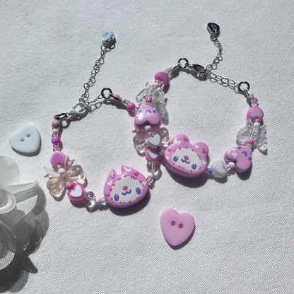 Pink Hat Clay Bracelets