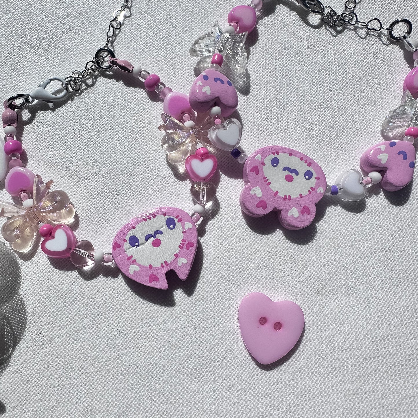 Pink Hat Clay Bracelets