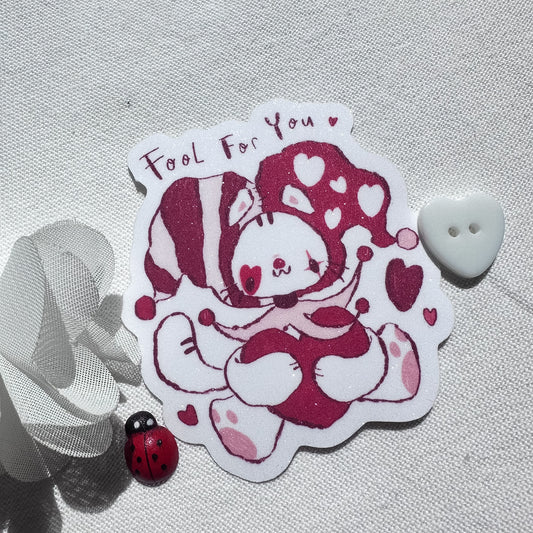 Fool For You Glitter Sticker