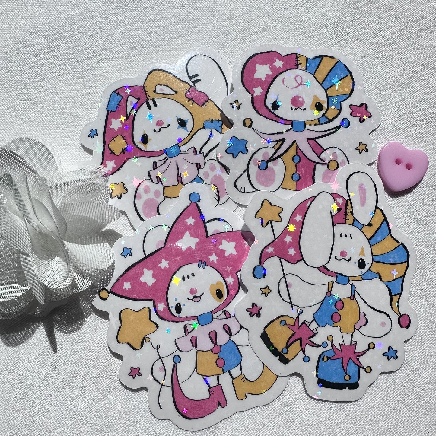 Star Clowns Holo Stickers