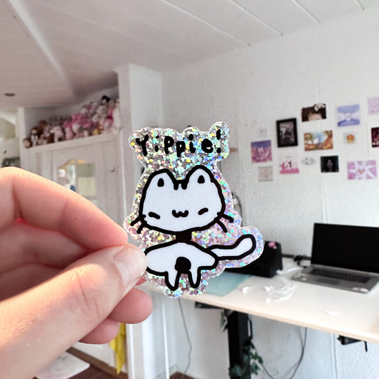 Yippie! Glitter Sticker