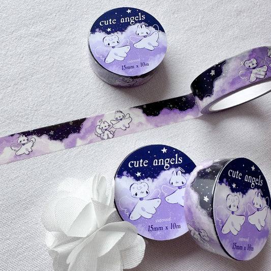 Cute Angels Silver Foil Washi Tape