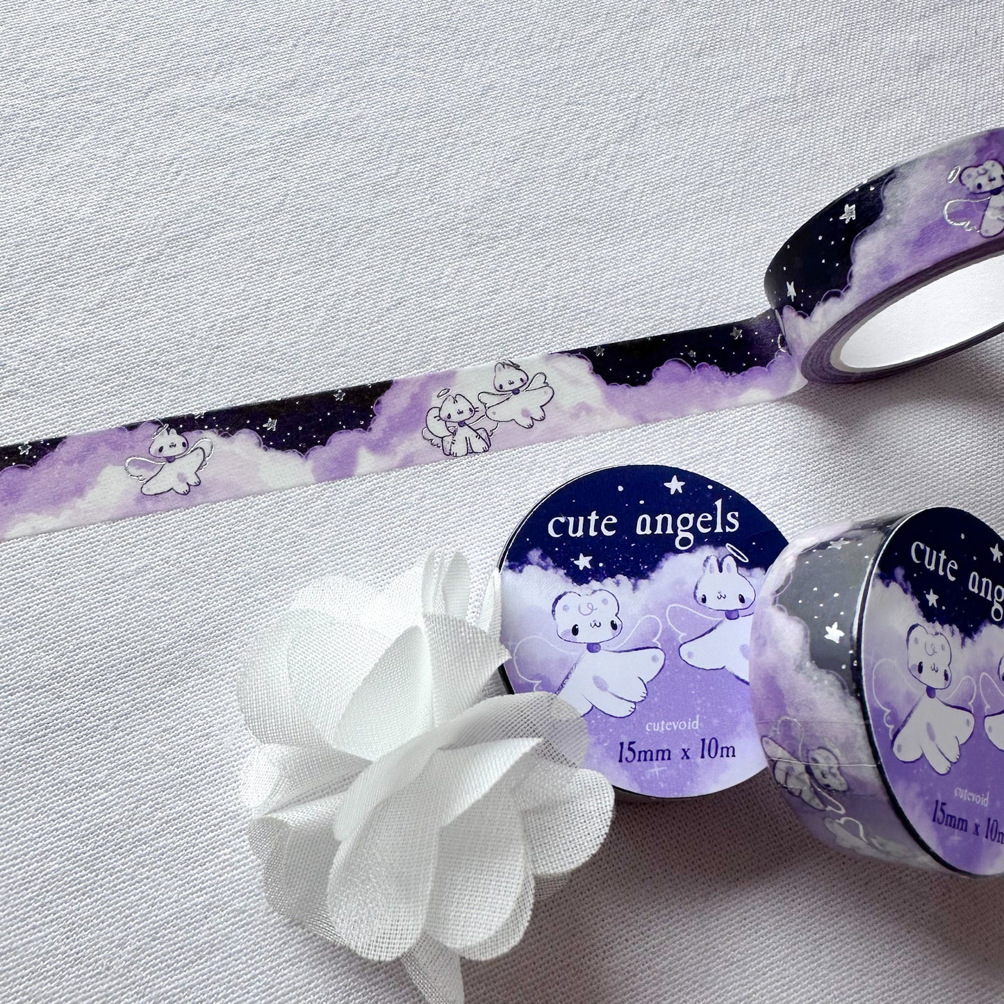 Cute Angels Silver Foil Washi Tape