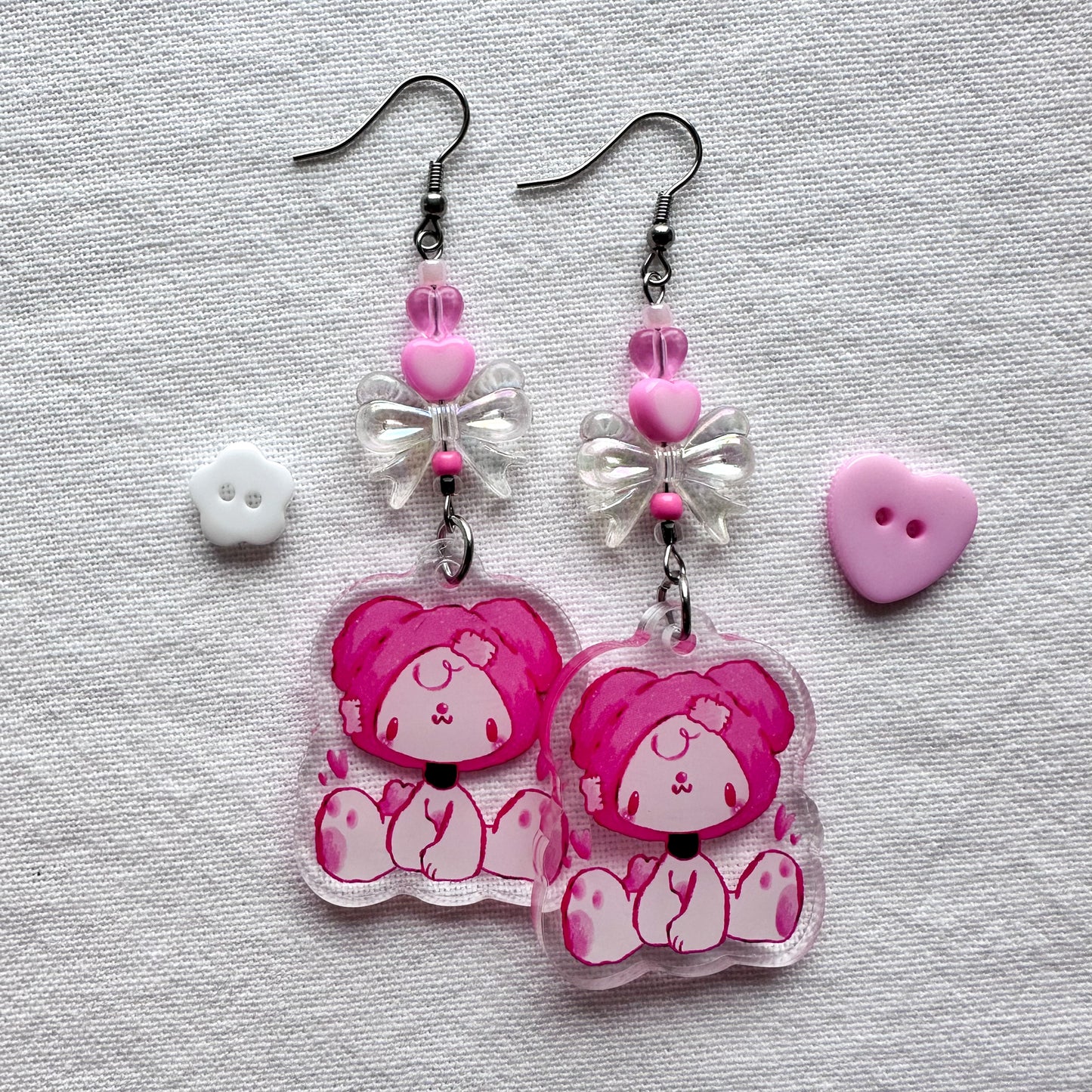 Fluffy Milo Acrylic Earrings