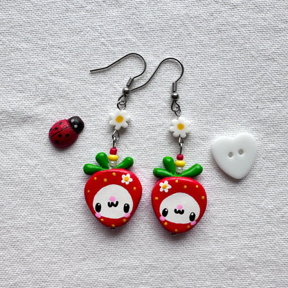 Strawberry Clay Earrings