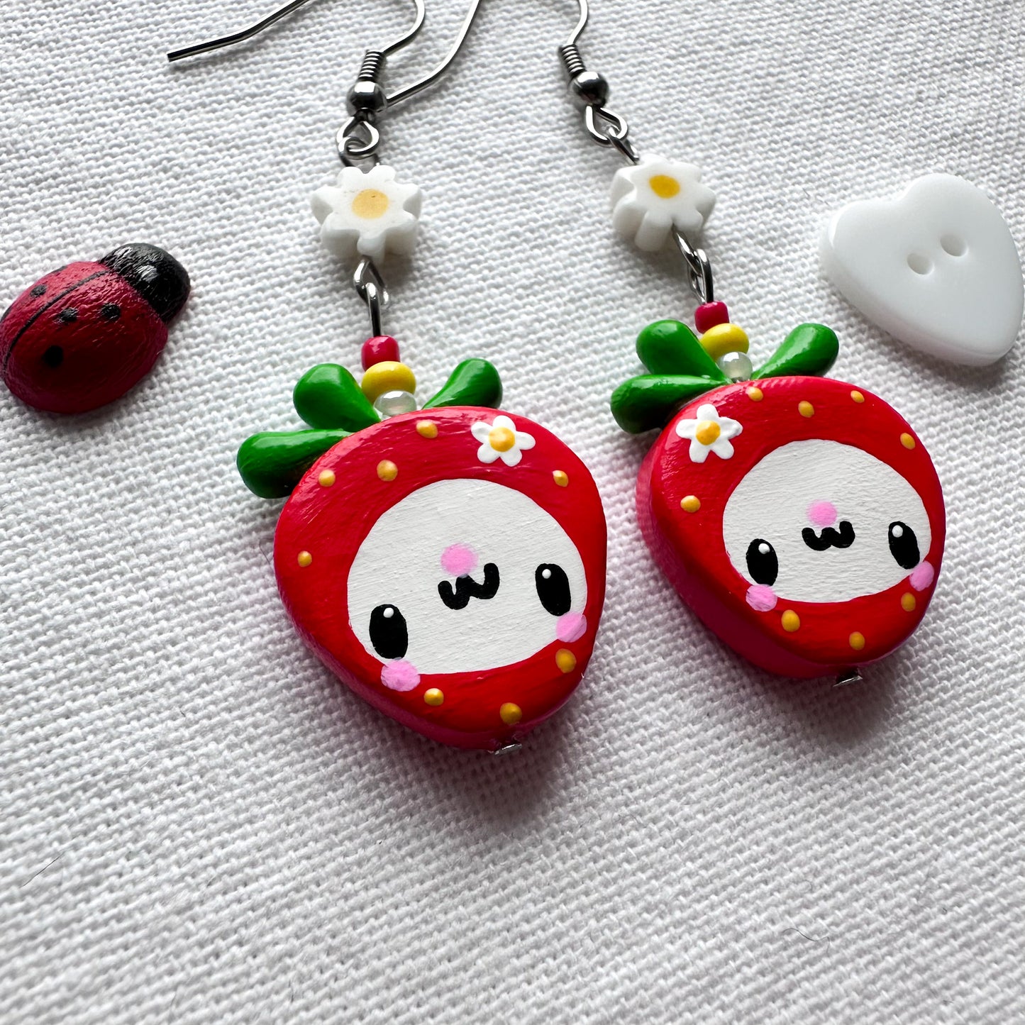 Strawberry Clay Earrings