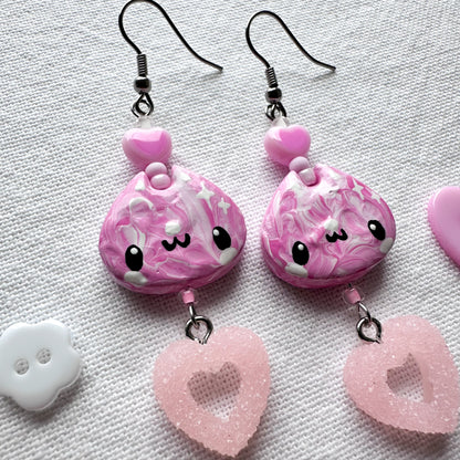 Pink Marble Clay Earrings