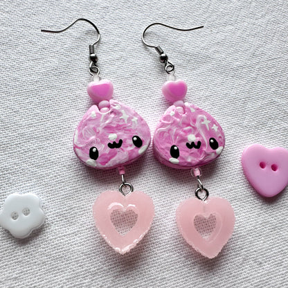 Pink Marble Clay Earrings