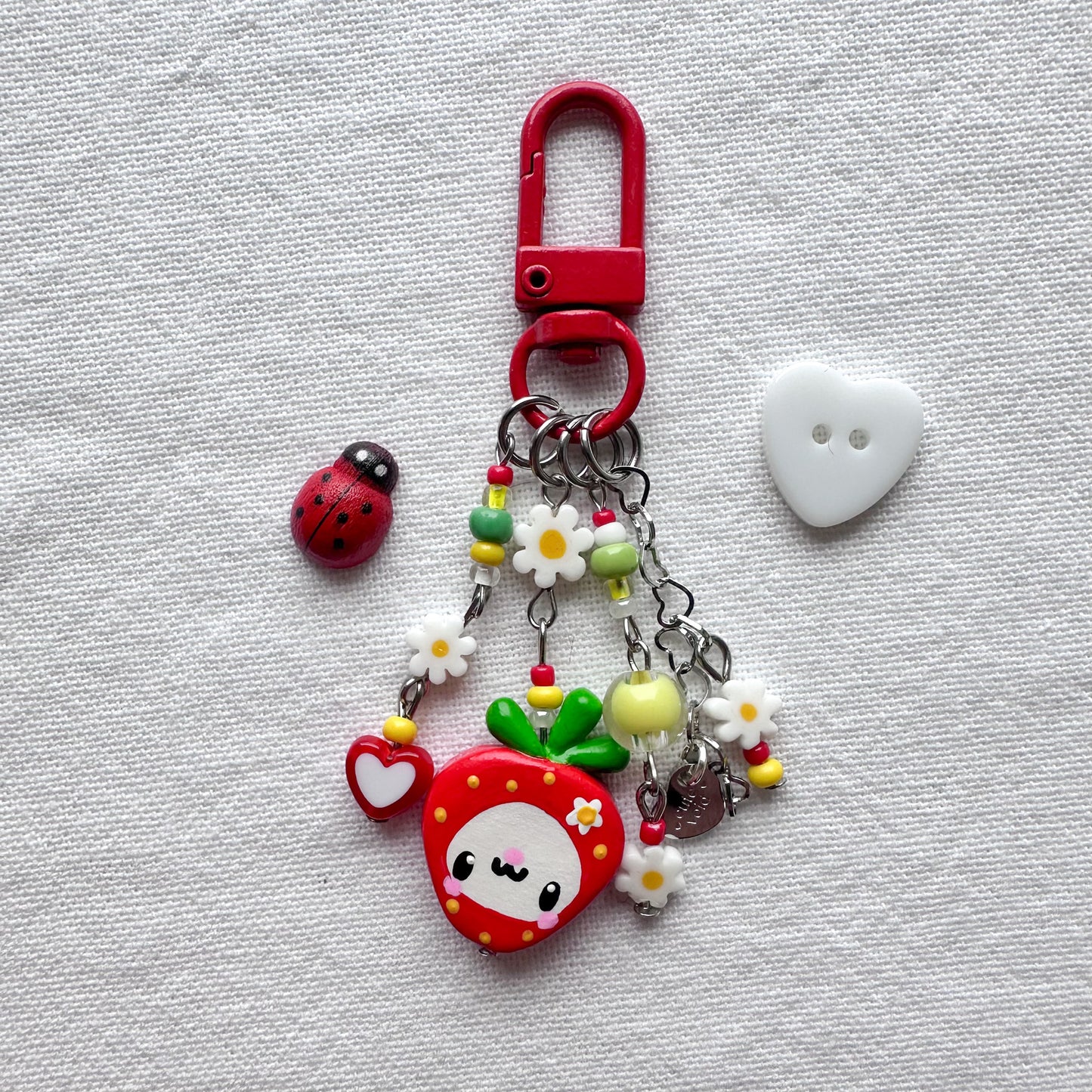 Strawberry Clay Charm