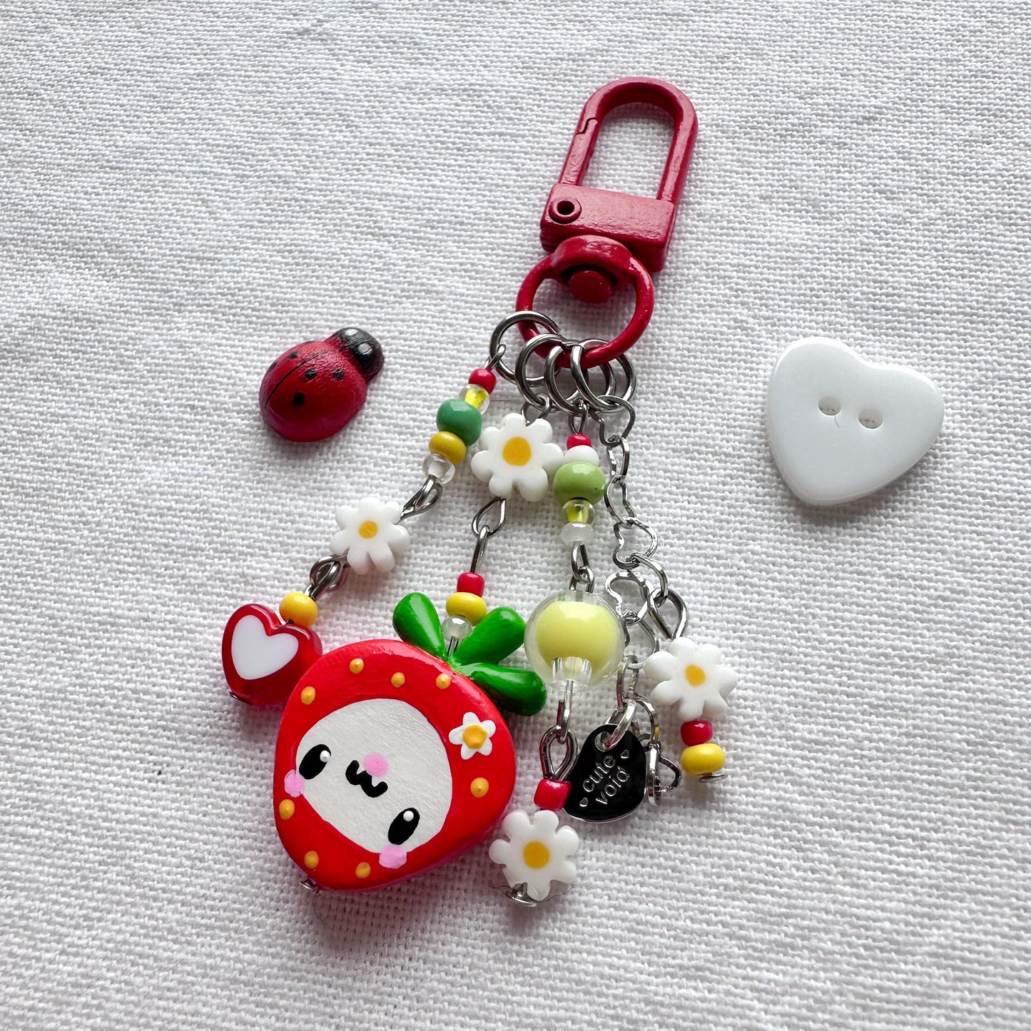 Strawberry Clay Charm