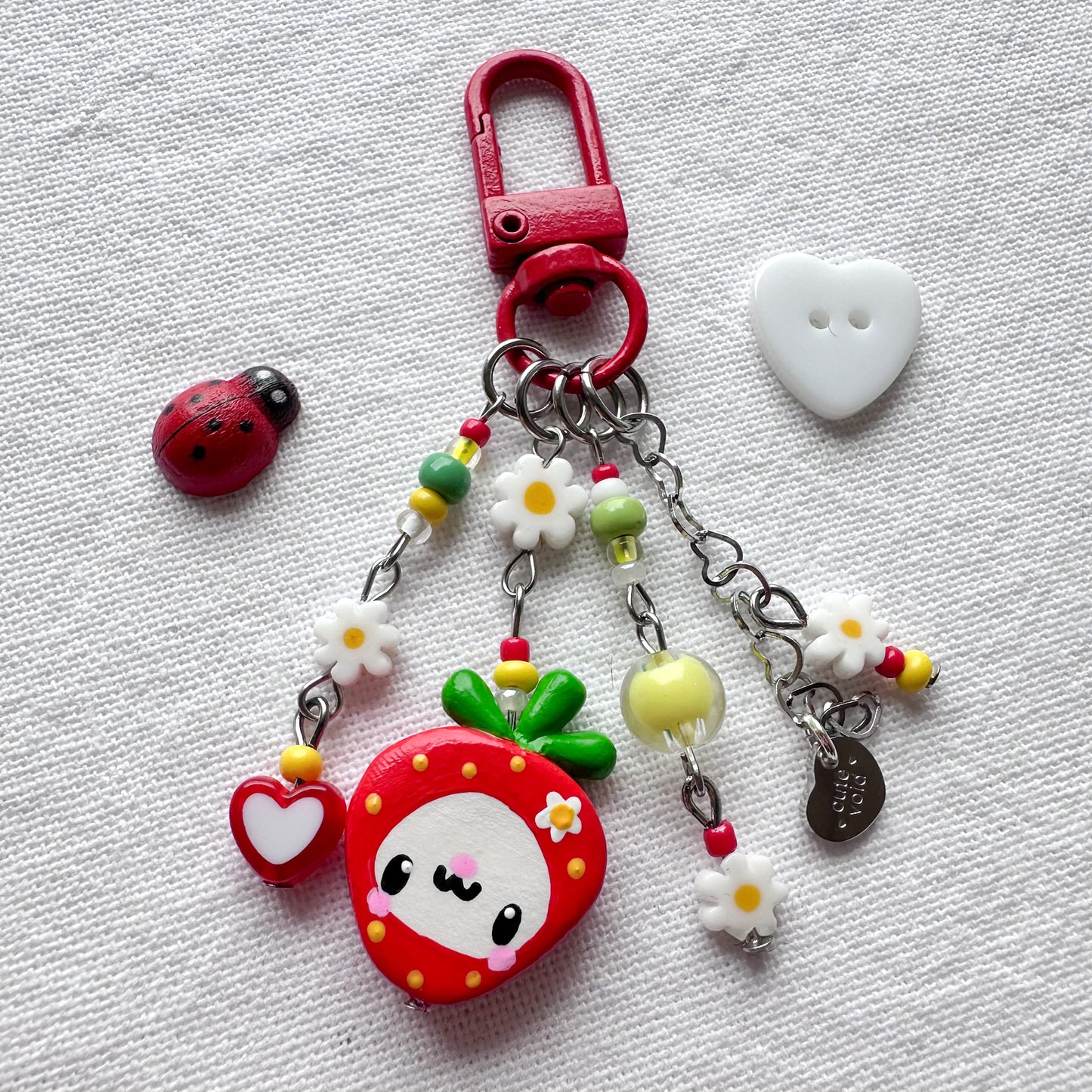 Strawberry Clay Charm