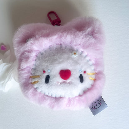 Clown Pink Cat Plush Charm
