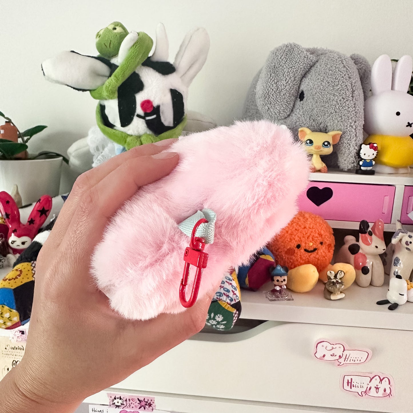 Clown Pink Cat Plush Charm