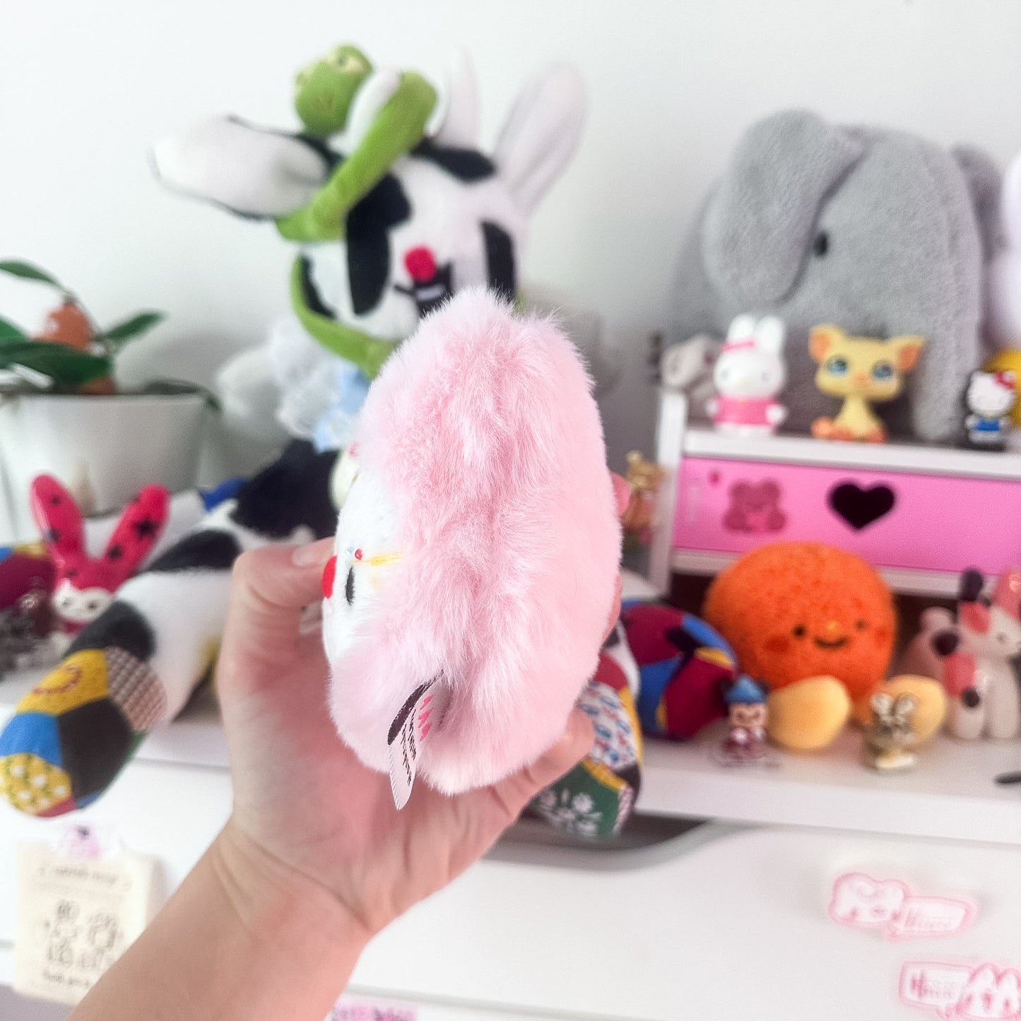 Clown Pink Cat Plush Charm