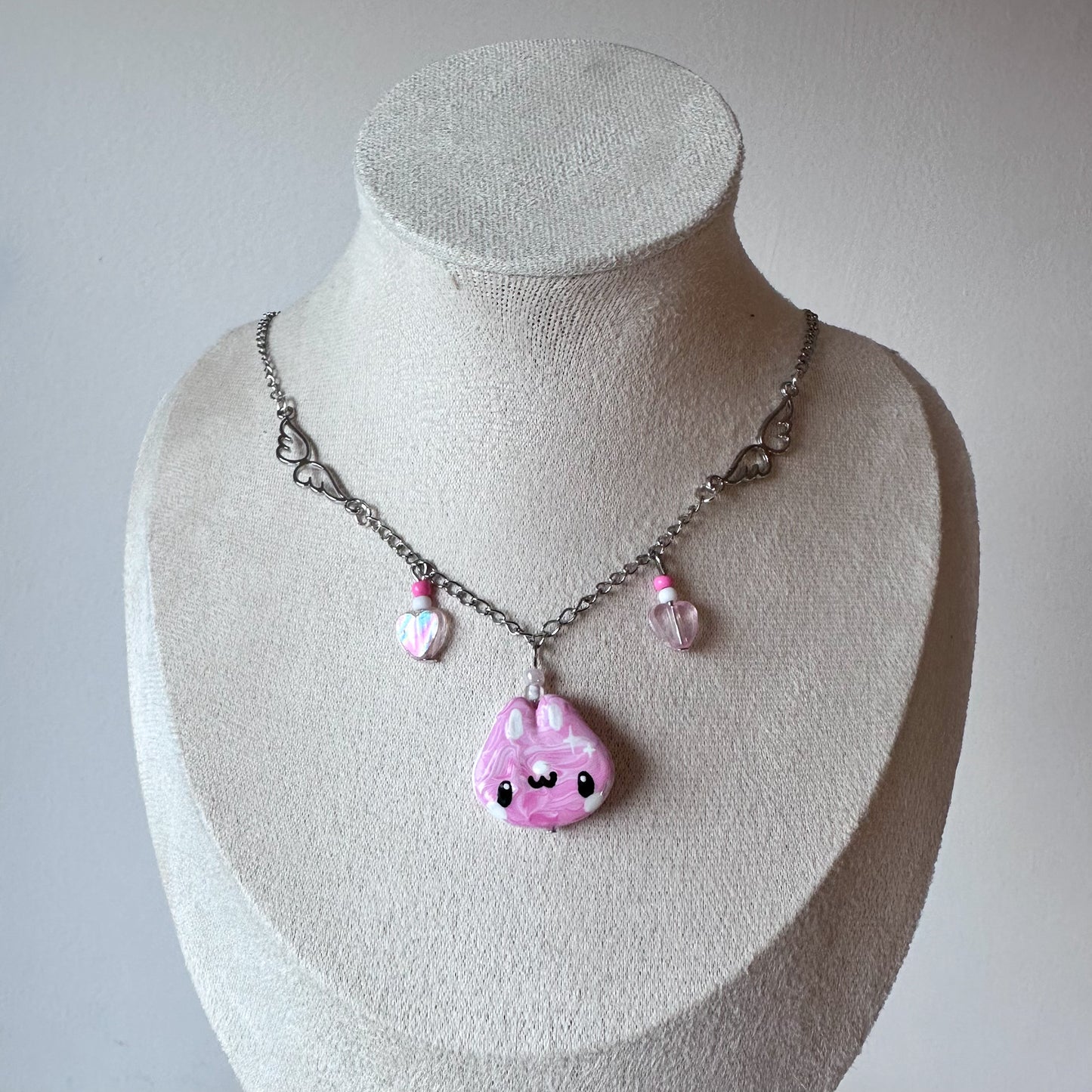 Pink Marble Clay Necklace