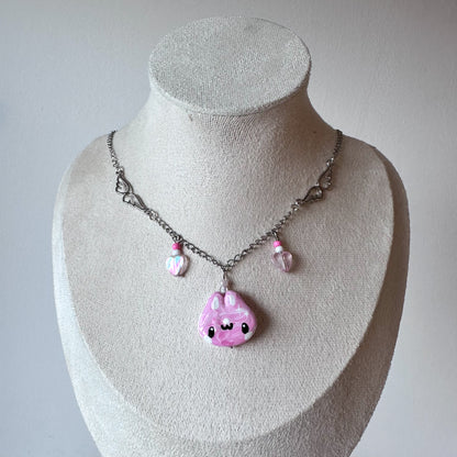 Pink Marble Clay Necklace