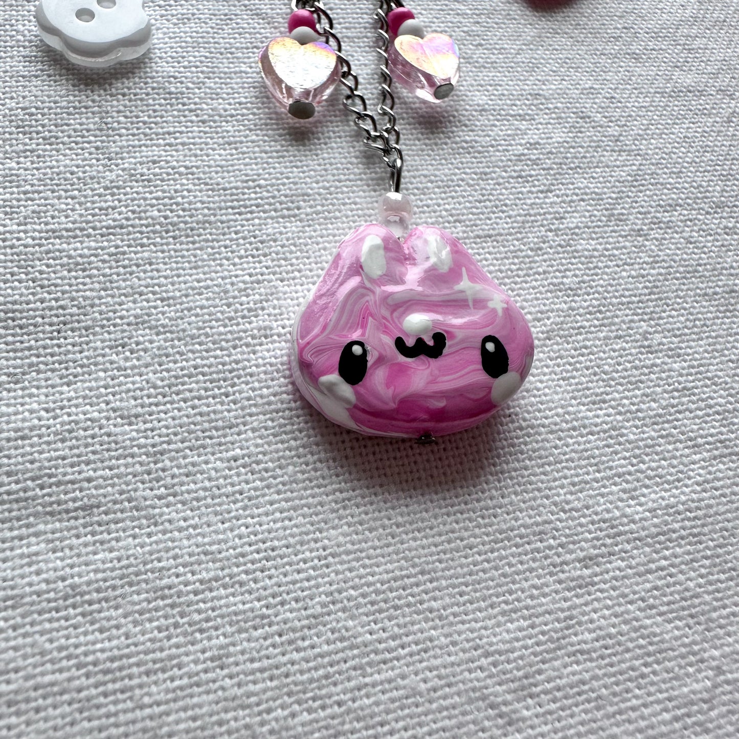 Pink Marble Clay Necklace