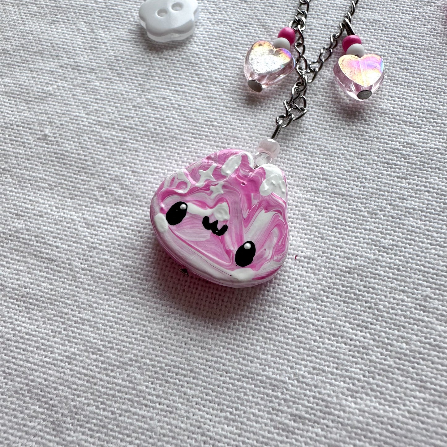 Pink Marble Clay Necklace