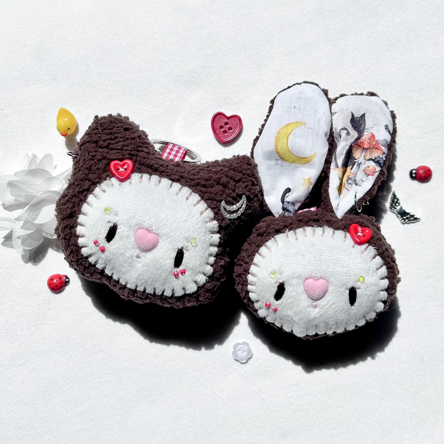 Moon Couple Plush Charms
