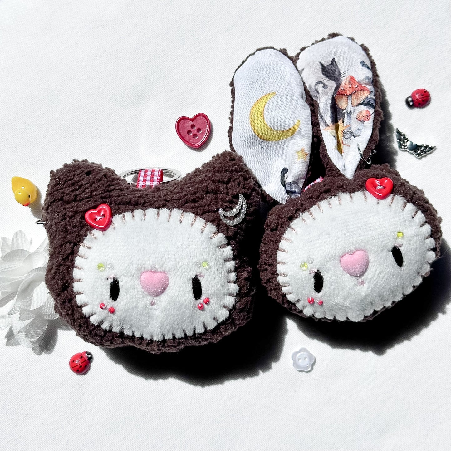 Moon Couple Plush Charms