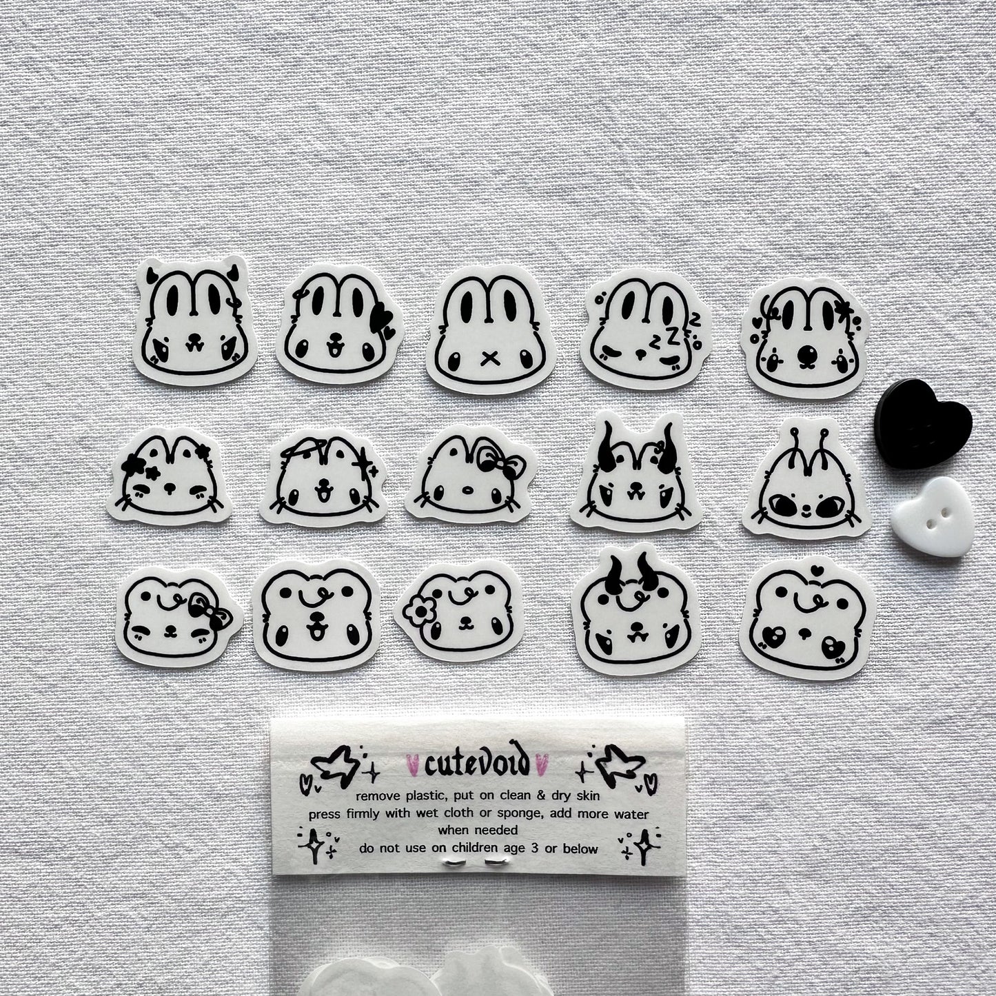 Tiny Cuties Temporary Tattoo Set of 15