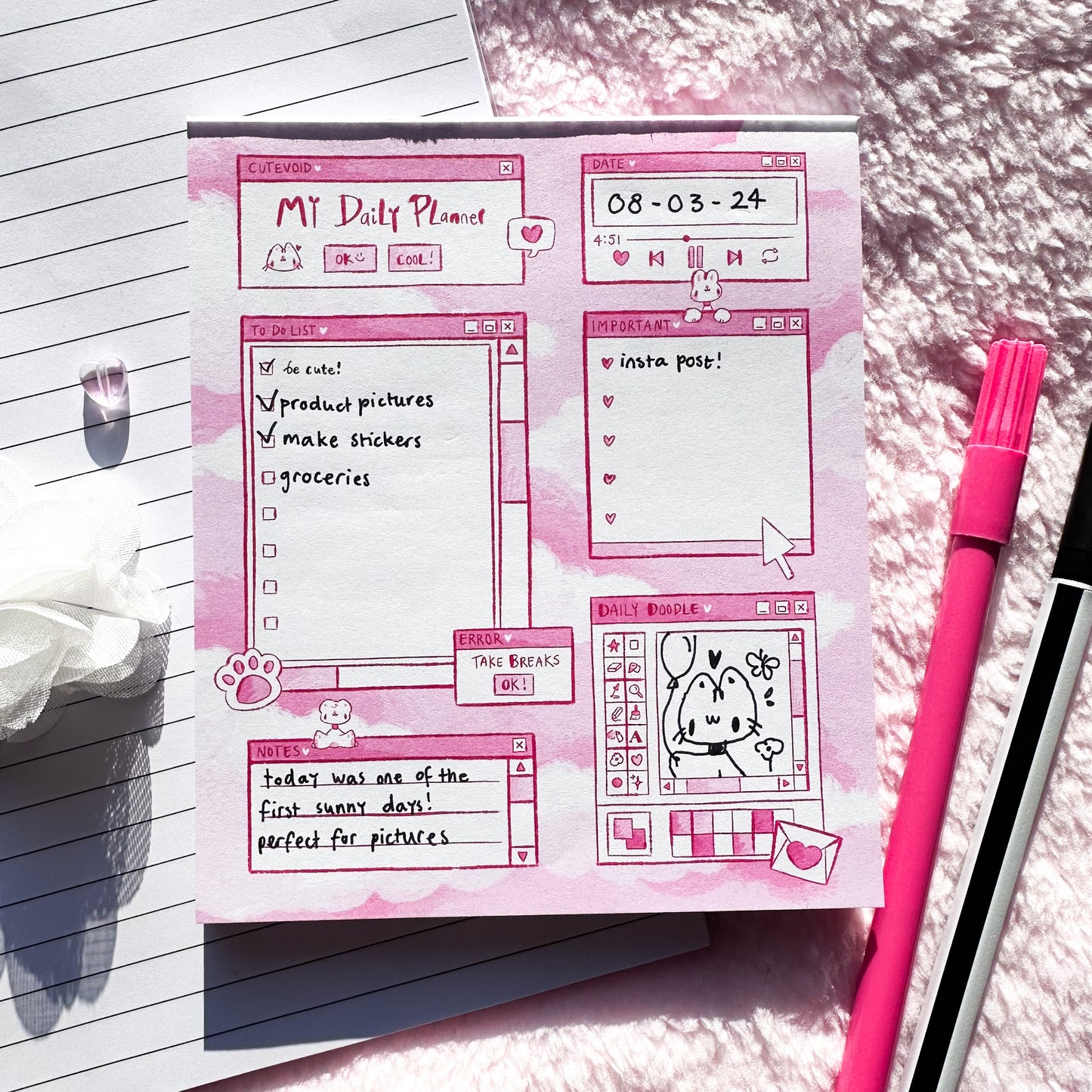 Daily Planner Memo Pad