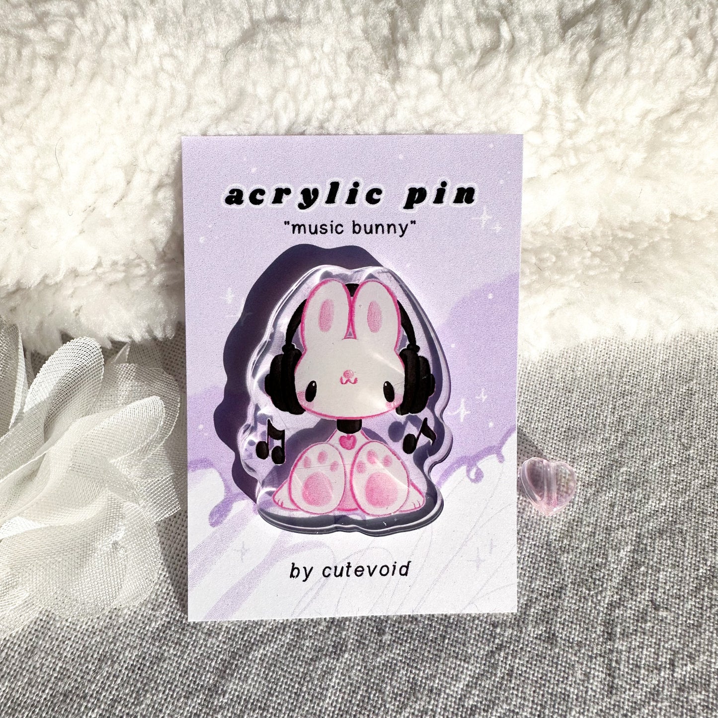 Music Bunny Acrylic Pin