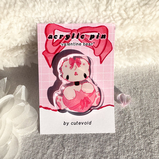 Valentine Bear Acrylic Pin