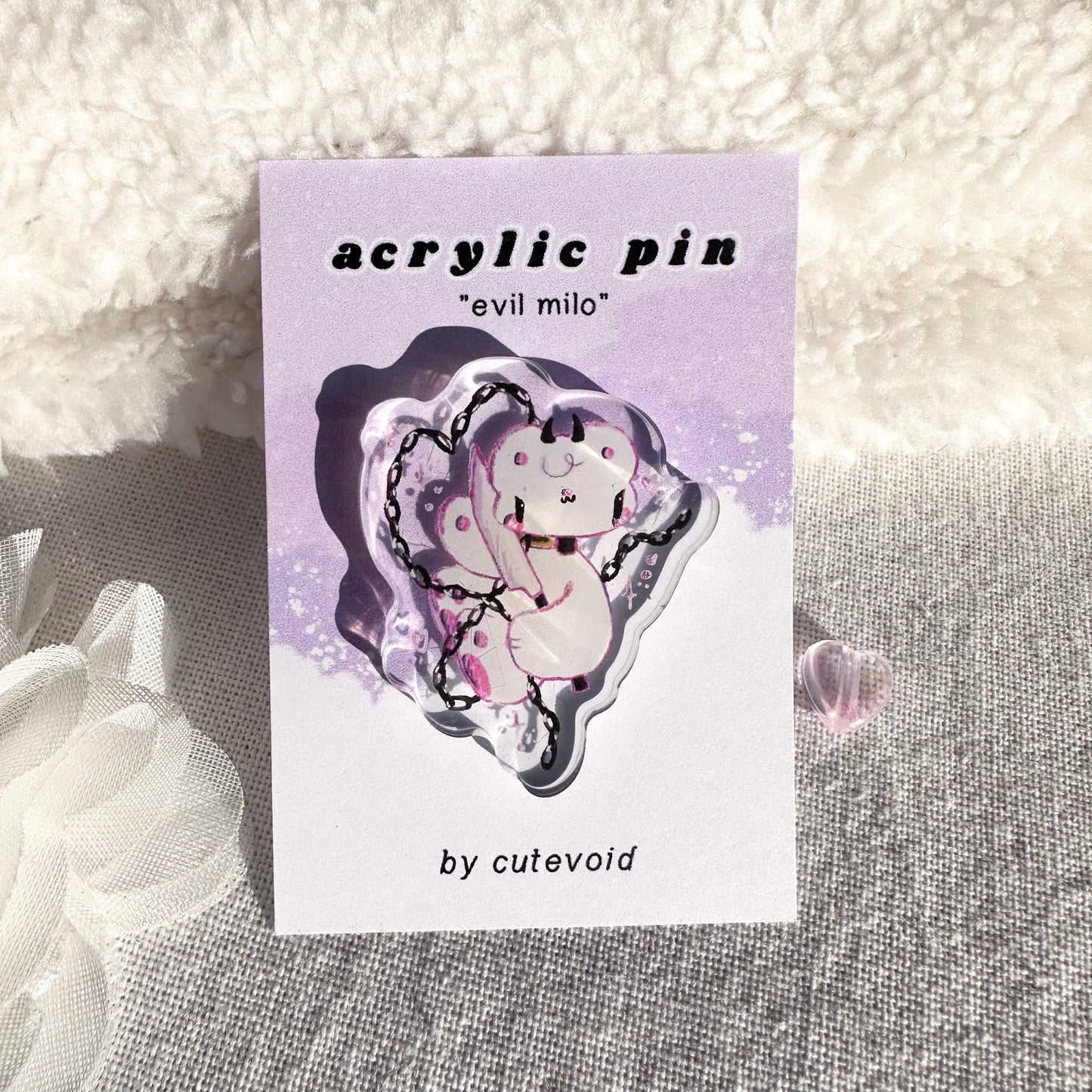 Evil Milo Acrylic Pin