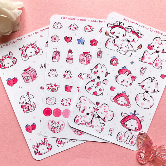 Strawberry Cow Stickersheets