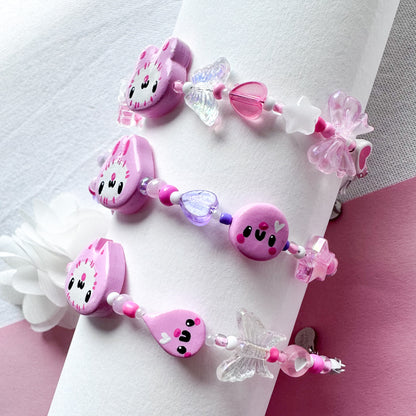 Pink Hat Clay Bracelets