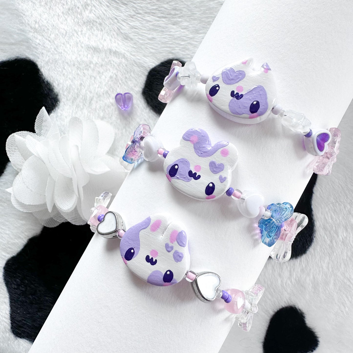 Purple Cow Clay Bracelets