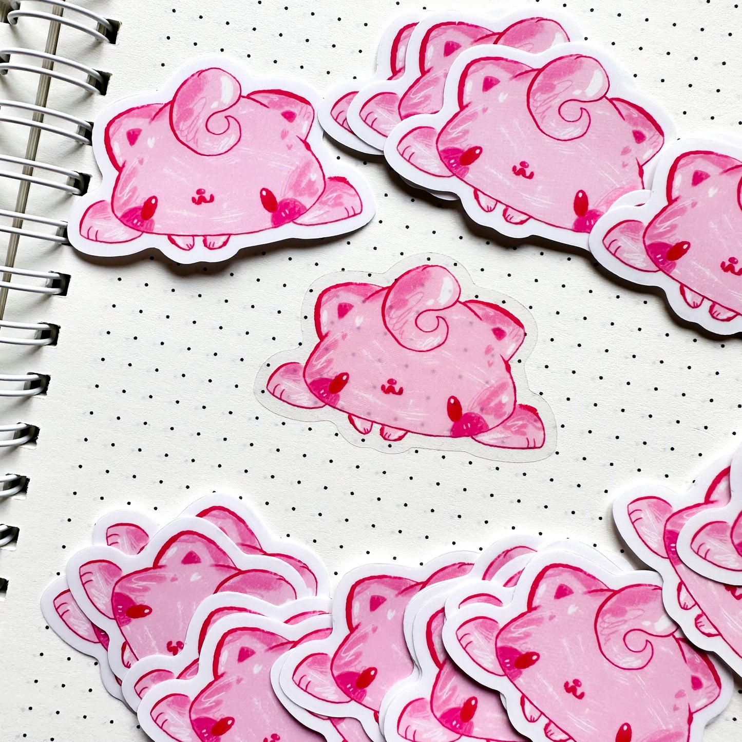 Pink Blob Clear Stickers