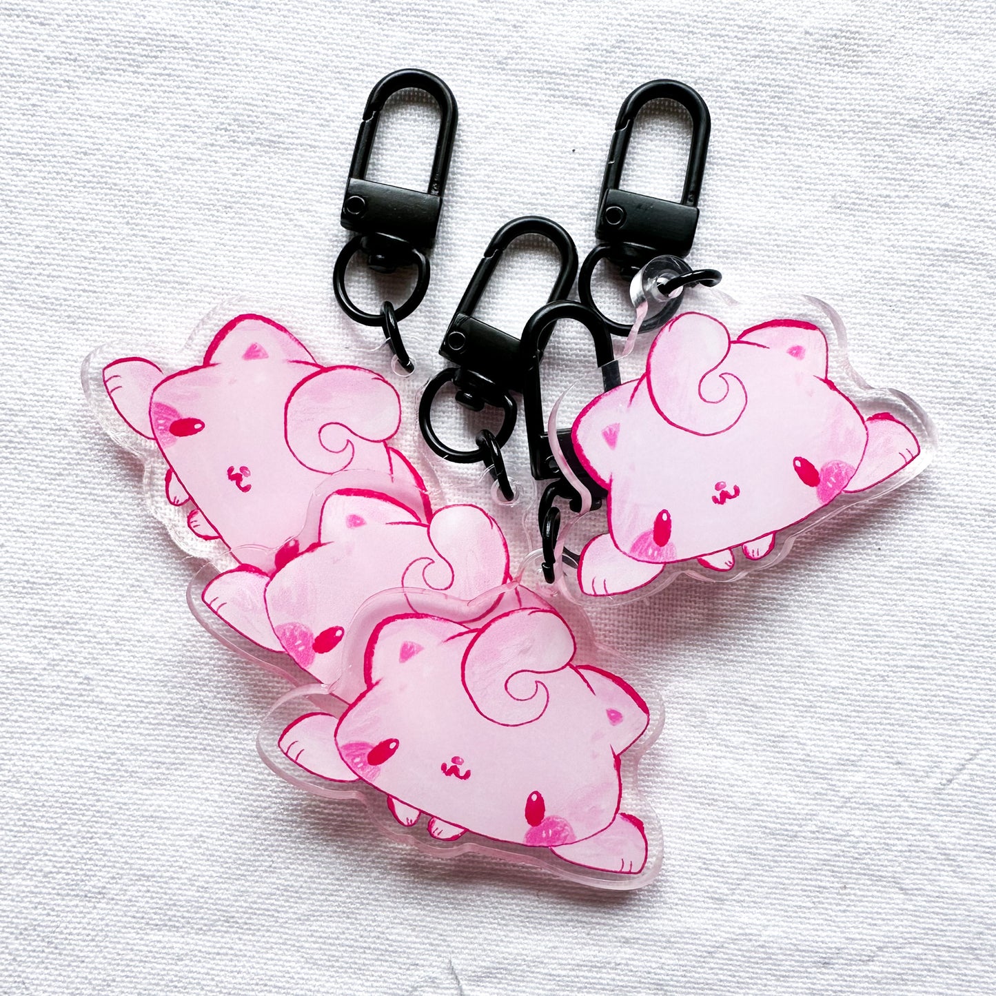 Pink Blob Big Acrylic Charms