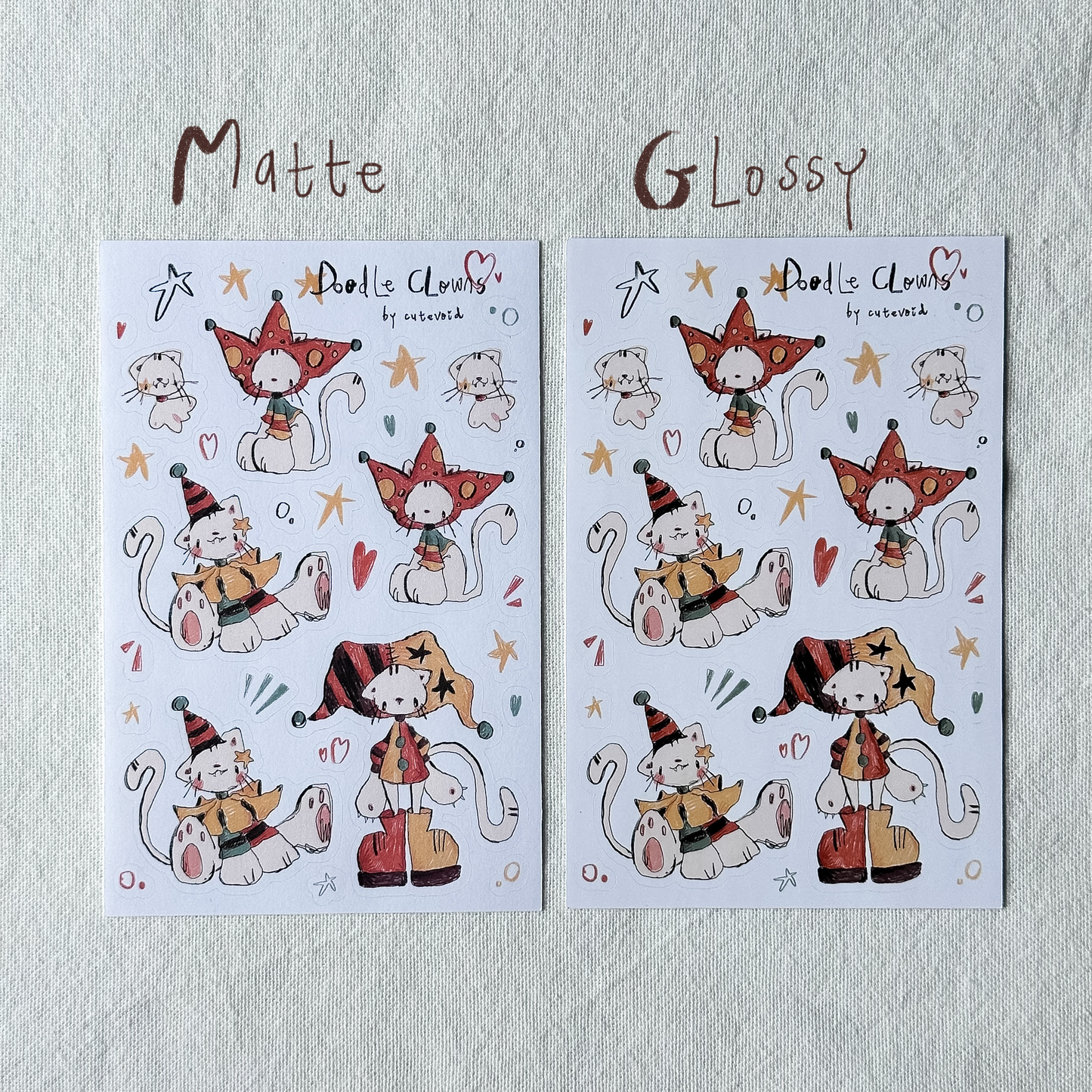 Doodle Clowns Stickersheet
