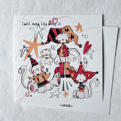 Doodle Clowns Print