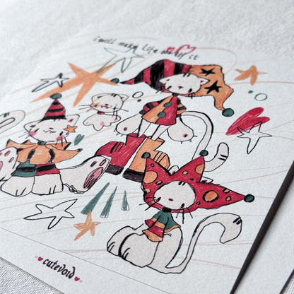Doodle Clowns Print