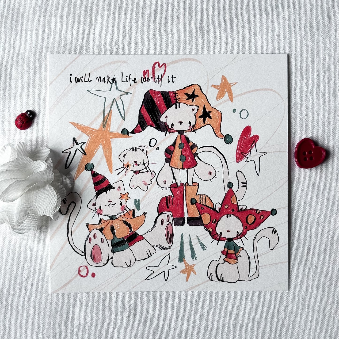 Doodle Clowns Print